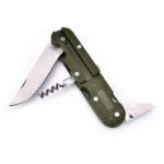 Couteau de pique-nique pliant Portable en acier inoxydable, vert militaire, couteau fourchette cuillère ouvre-bouteille couverts de table Kit de voyage 3